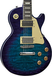 Guitarra eléctrica de corte único. Eko Tribute Starter VL-480 - See thru blue quilted