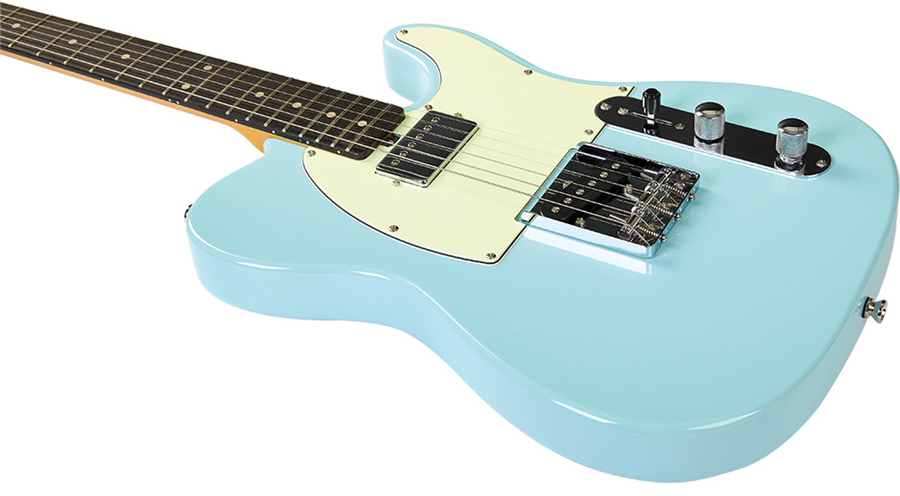 Eko Tero V-nos Original Sh Ht Wpc - Daphne Blue - Guitarra eléctrica con forma de tel - Variation 3