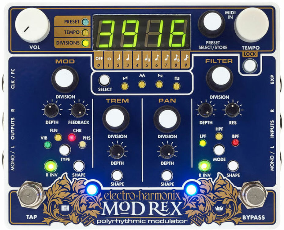 Electro Harmonix Mod Rex Polyrhytmic Modulator - Pedal de chorus / flanger / phaser / modulación / trémolo - Main picture