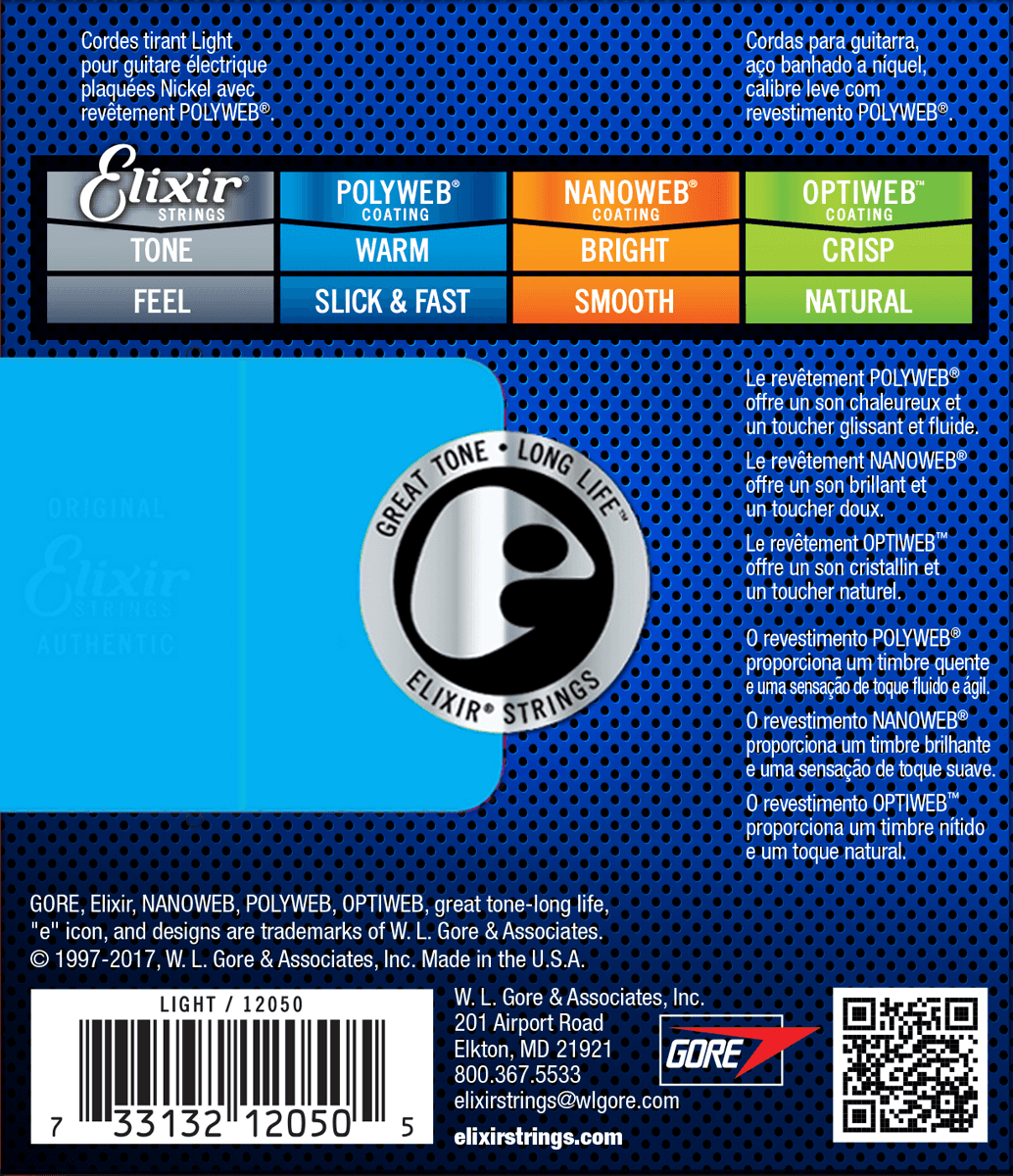 Elixir 12025 Polyweb Nps Round Wound Electric Guitar 6c Custom Light 9-46 - Cuerdas guitarra eléctrica - Variation 1