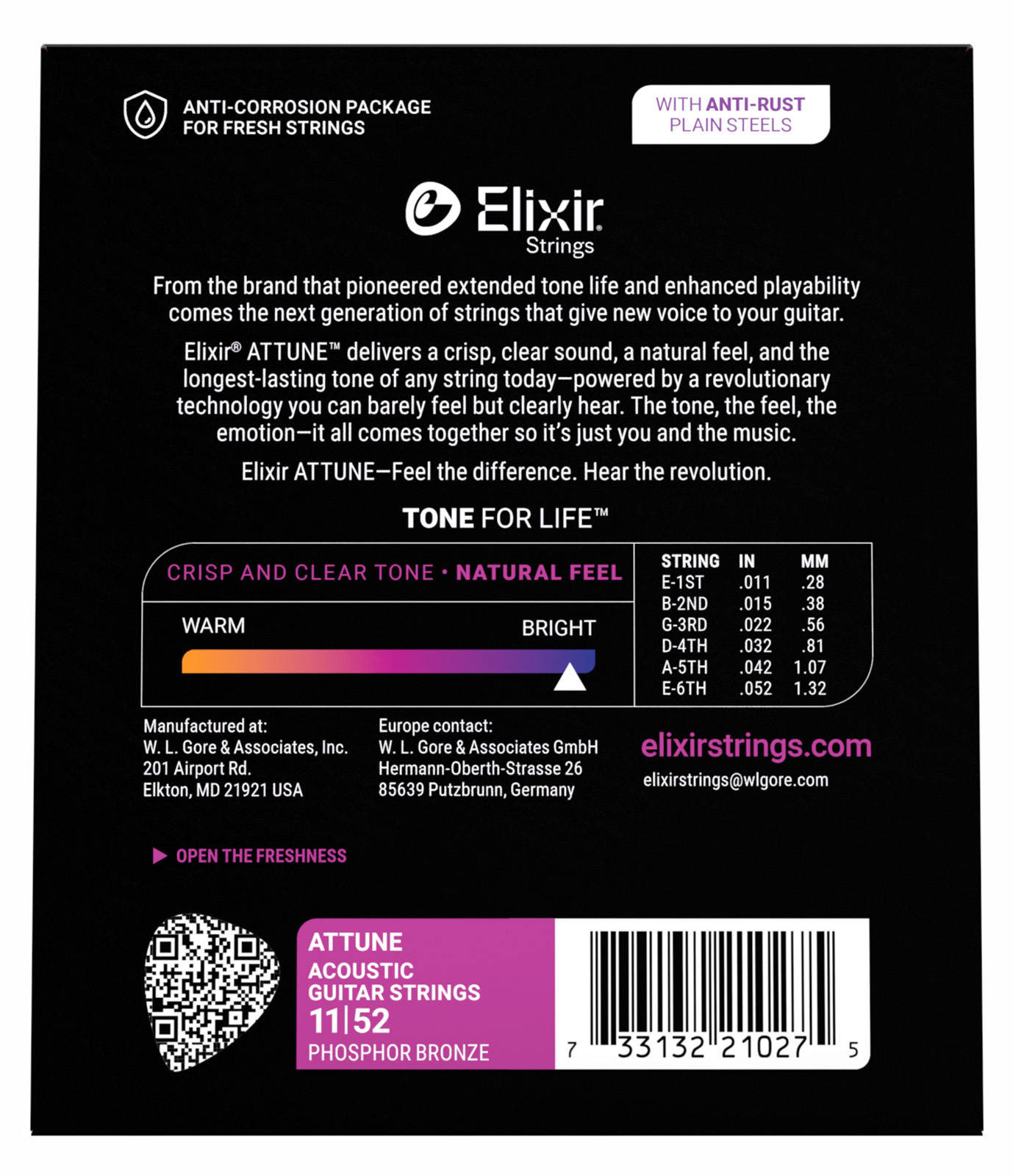 Elixir 21027 Attune Phos.bronze. Cl 11-52 - Cuerdas guitarra acústica - Variation 2