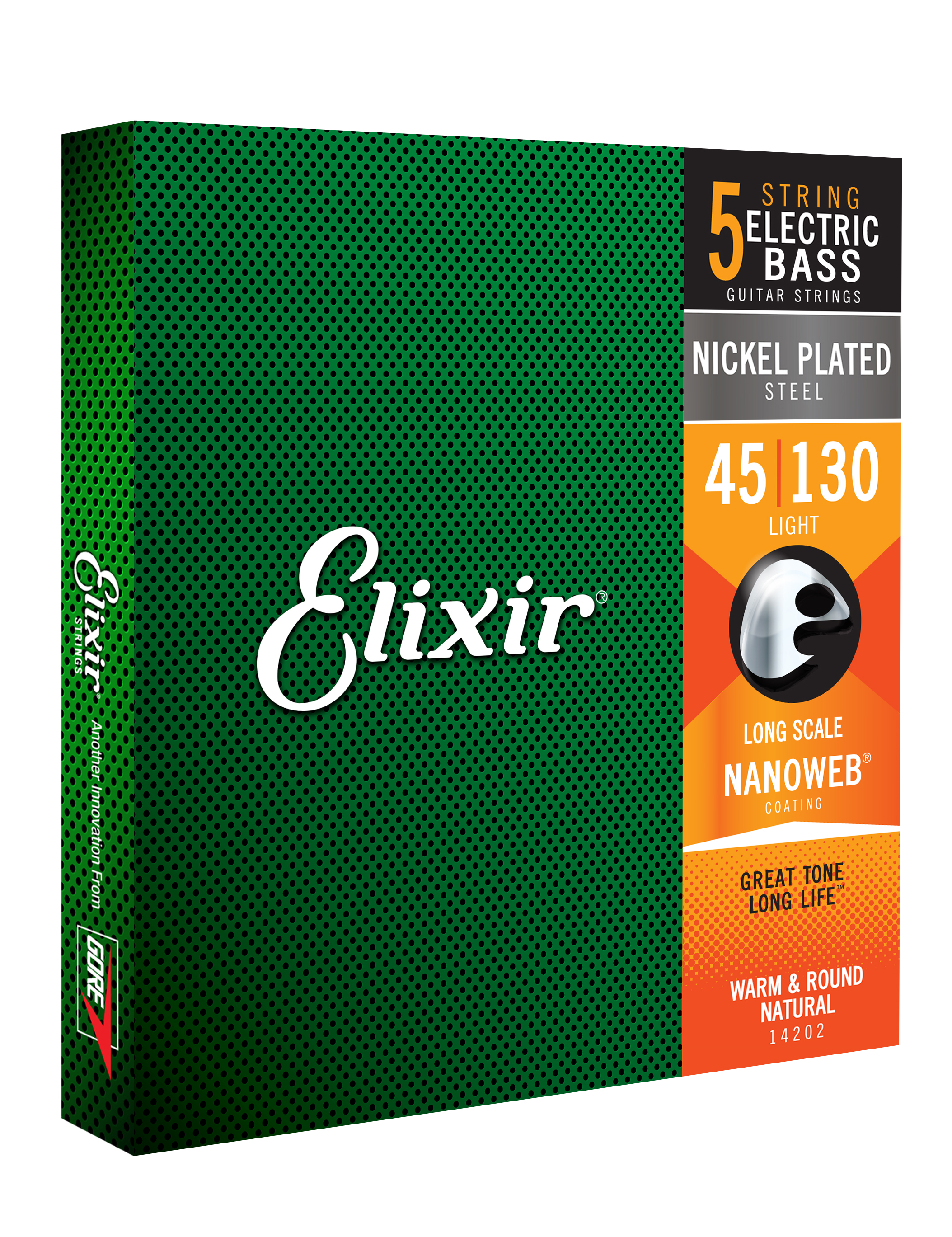 Elixir Jeu De 5 Cordes Bass (5) 14202 Nanoweb Nickel Plated Light 45-130 - Cuerdas para bajo eléctrico - Variation 1