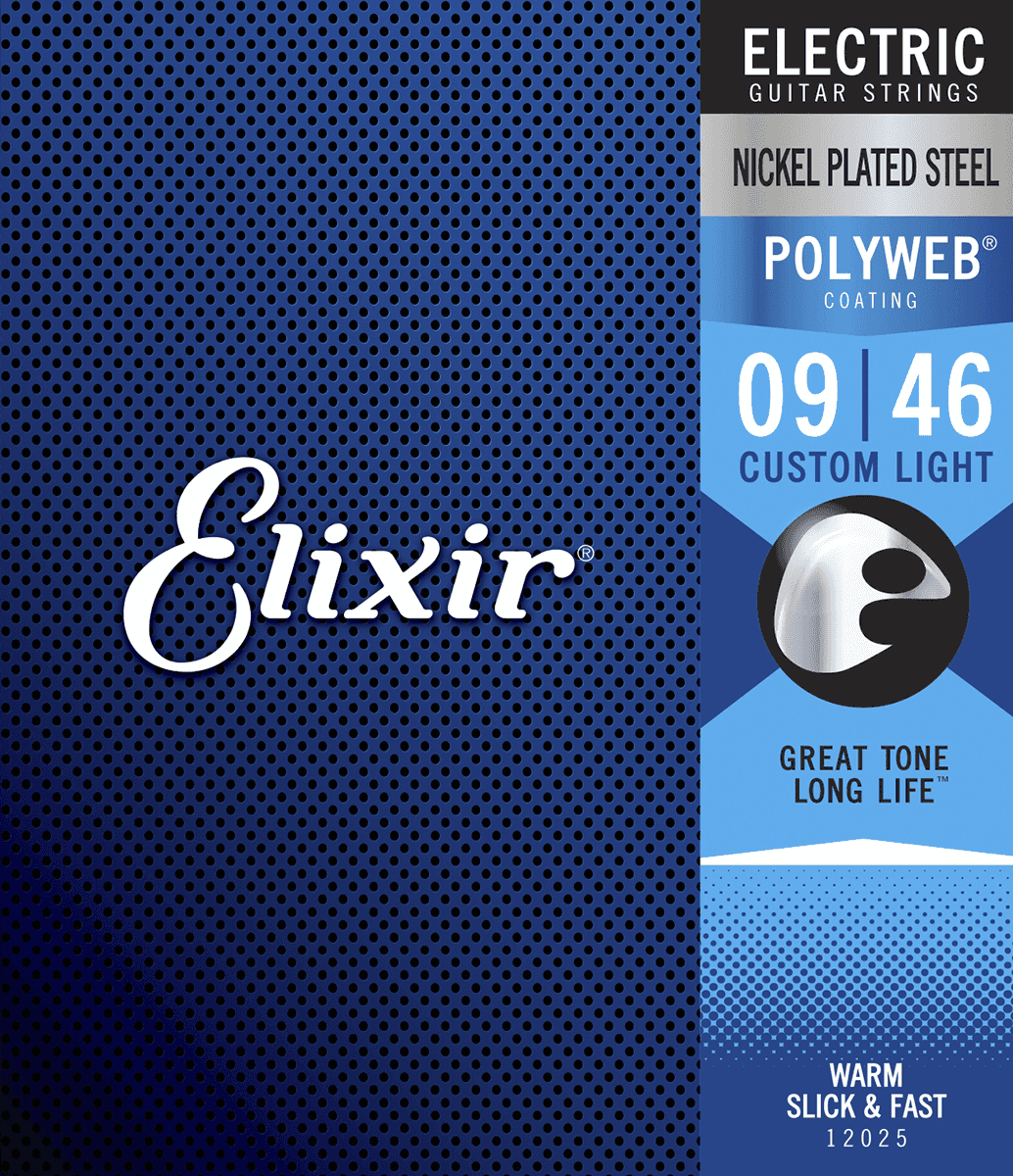 Elixir 12025 Polyweb Nps Round Wound Electric Guitar 6c Custom Light 9-46 - Cuerdas guitarra eléctrica - Main picture