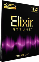Cuerdas guitarra acústica Elixir 21027 ATTUNE PHOS.BRONZE. CL 11-52 - Juego de cuerdas