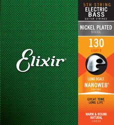 Cuerdas para bajo eléctrico Elixir Bass (X1) Nickel Plated Steel 130 - Cuerdas por unidades