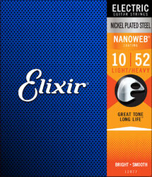 Cuerdas guitarra eléctrica Elixir Electric (6) Nanoweb Nickel Plated Steel 10-52 - Juego de cuerdas