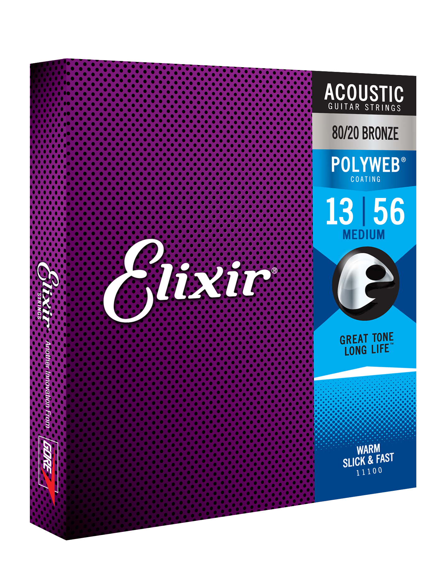 Elixir Jeu De 6 Cordes Guit. Folk 6c Polyweb 80.20 Bronze Medium 013-056 11100 - Cuerdas guitarra acústica - Variation 1