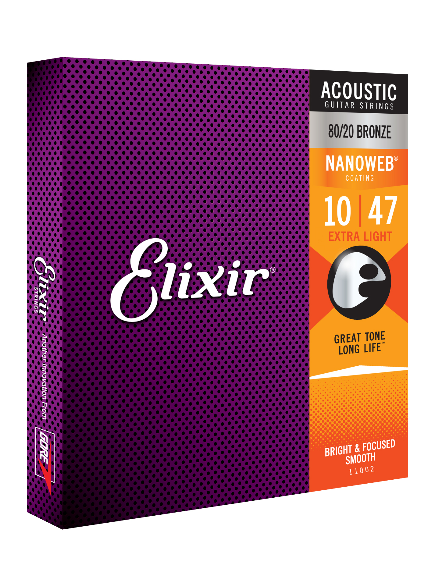Elixir Jeu De 6 Cordes Acoustic (6) 11002 Nanoweb 80/20 Bronze Extra Light 10-47 - Cuerdas guitarra acústica - Variation 1