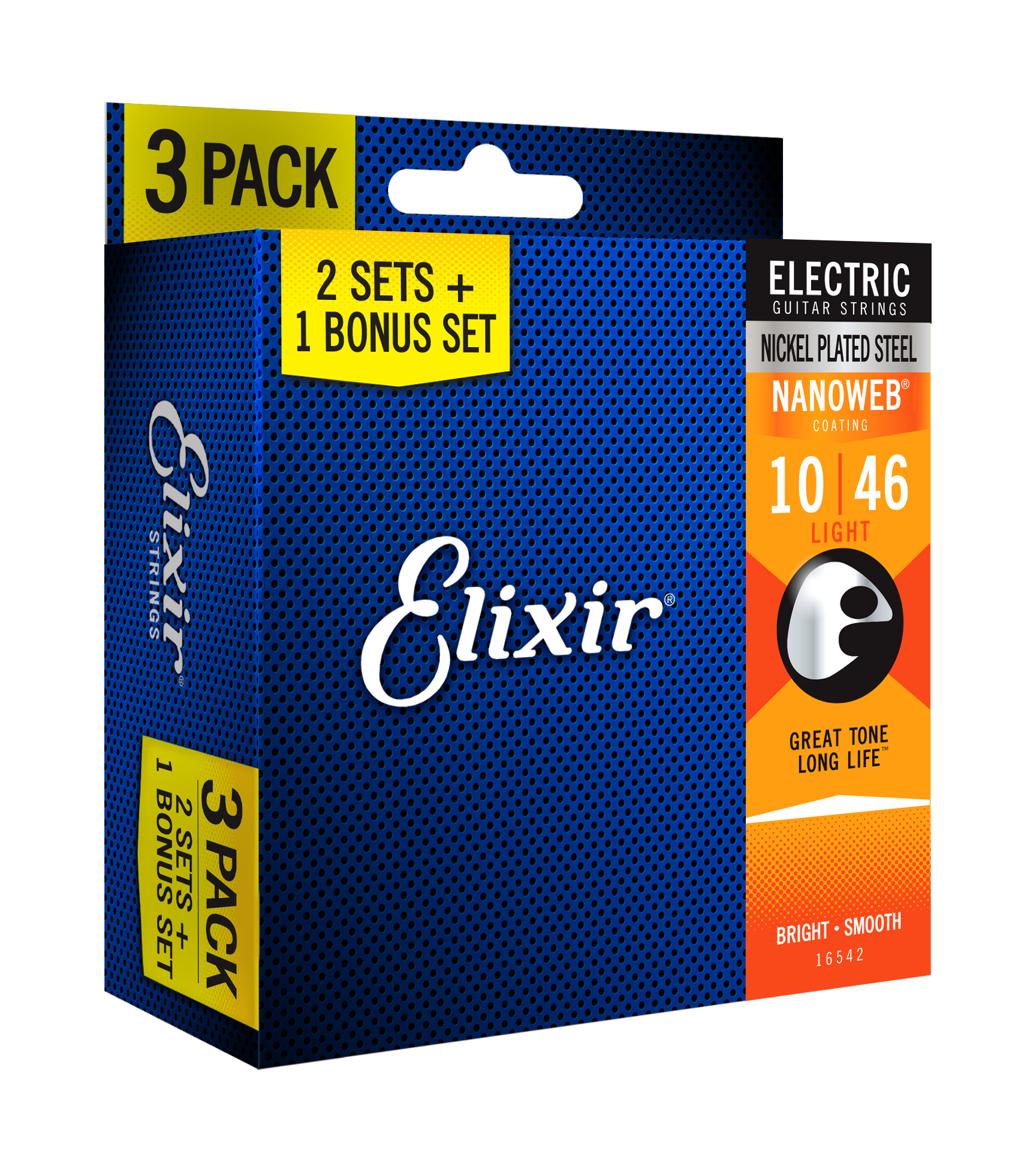 Elixir Pack De 3 Jeux 12052 Nanoweb 10-46 - Cuerdas guitarra acústica - Variation 1