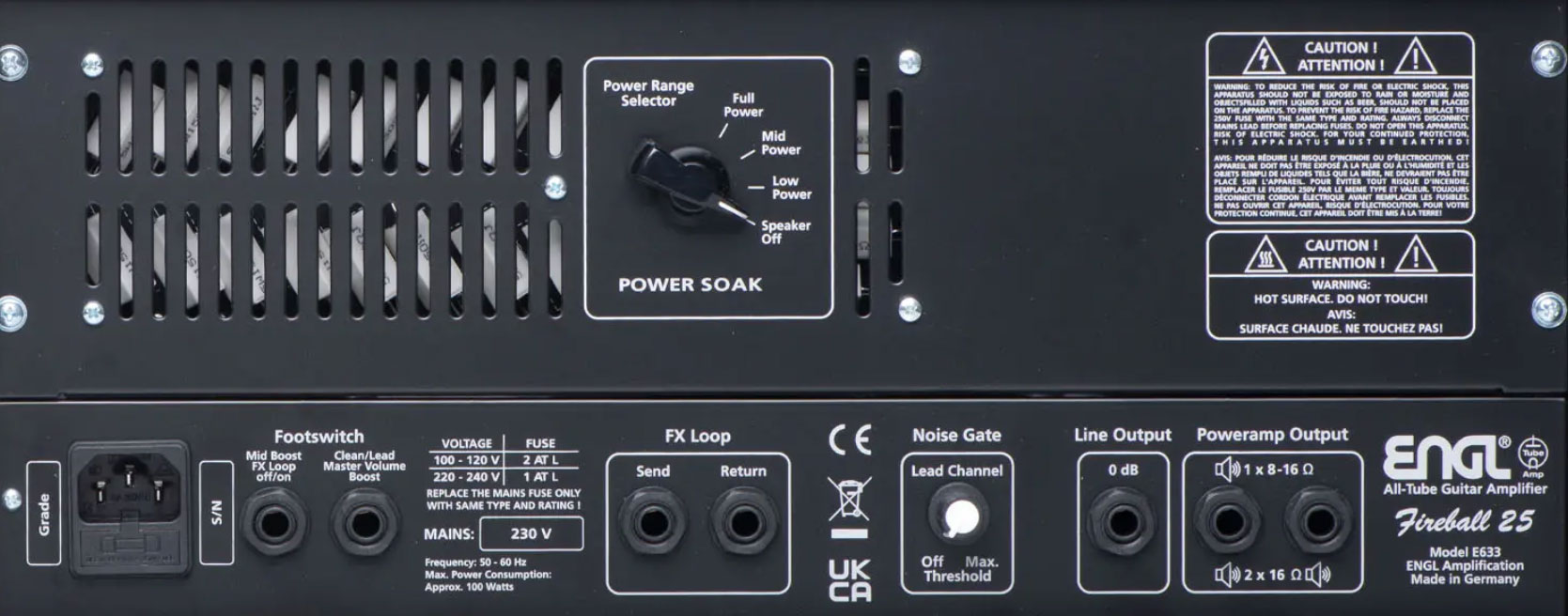 Engl Fireball 25 E633 40th Ann. Head - Cabezal para guitarra eléctrica - Variation 3