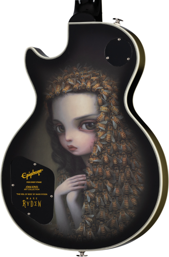 Epiphone Adam Jones Les Paul Custom Art Ltd 2h Ht Eb - Silverburst Mark Ryden The Veil Of Bees - Guitarra eléctrica de corte único. - Variation 3