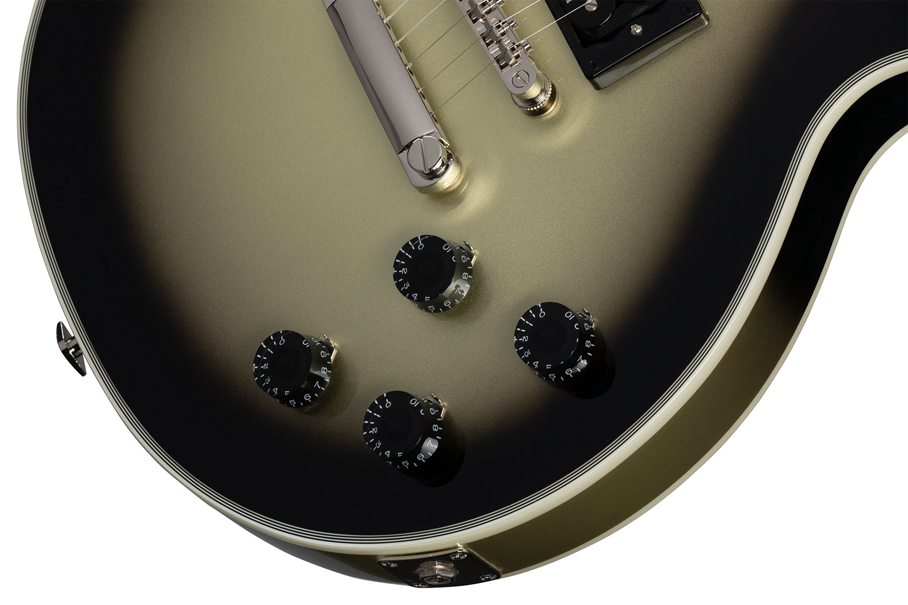 Epiphone Adam Jones Les Paul Custom Julie Heffernans Self Portrait Rose Art Ltd 2h Ht Eb - Antique Silverburst - Guitarra eléctrica de corte único. - 