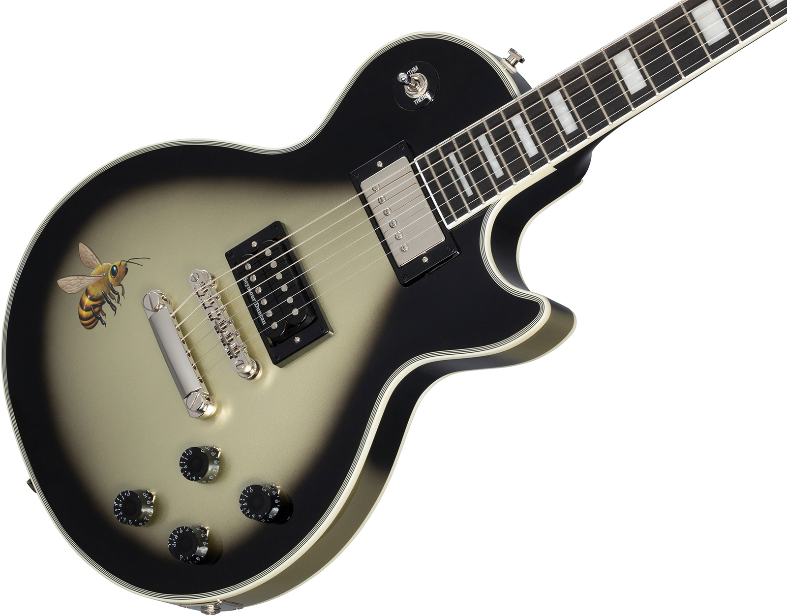 Epiphone Adam Jones Les Paul Custom Mark Ryden's Queen Bee Ltd 2h Ht Eb - Antique Silverburst - Guitarra eléctrica de corte único. - Variation 3