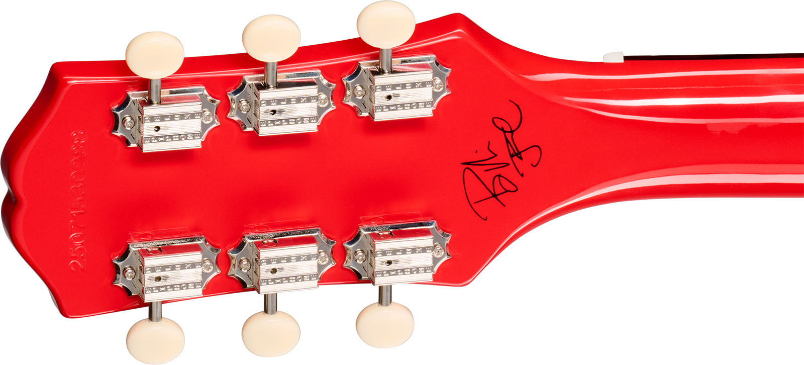 Epiphone Billy Joe Armstrong Les Paul Jr Signature 1s Ht Rw - Radiant Red - Guitarra eléctrica de corte único. - Variation 5