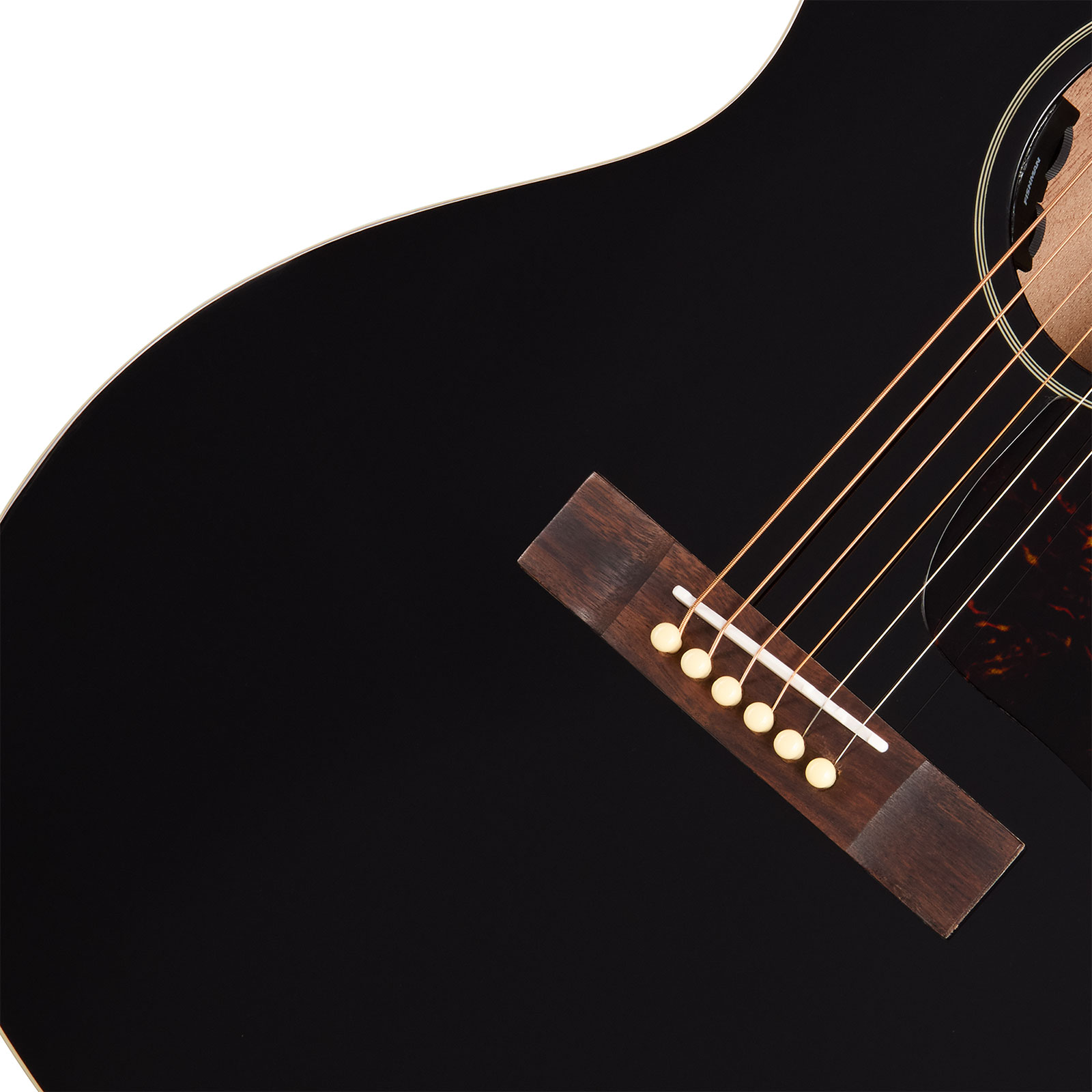 Epiphone Blues King Studio Lh Gaucher Ibg Parlor Epicea Acajou Rw - Ebony - Guitarra folk - Variation 4