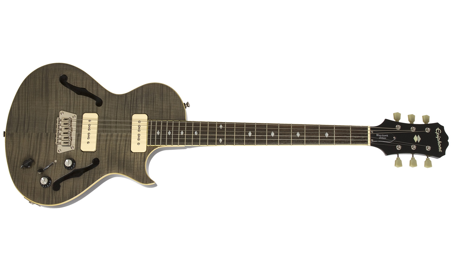 Epiphone Blueshawk Deluxe Ch - Translucent Black - Guitarra eléctrica semi caja - Variation 1