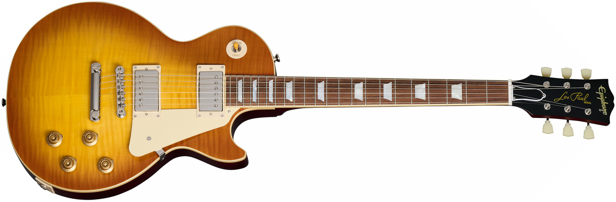 Epiphone 1959 Les Paul Standard Inspired By 2h Gibson Ht Lau - Vos Iced Tea Burst - Guitarra eléctrica de corte único. - Main picture
