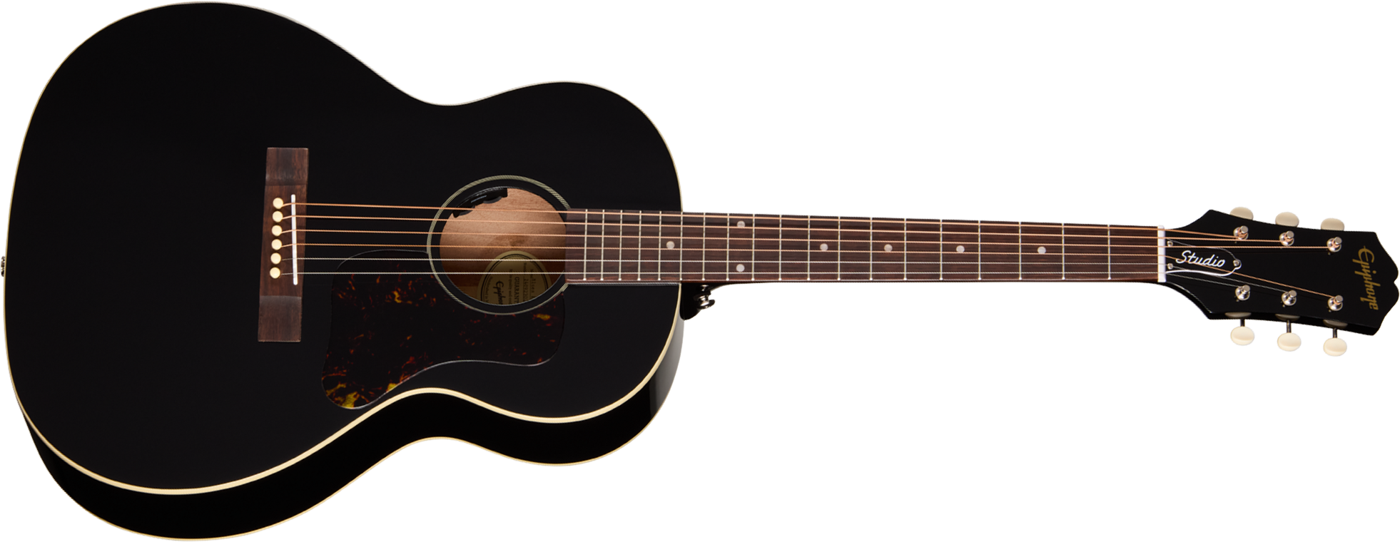 Epiphone Blues King Studio Epicea Acajou Rw - Ebony - Guitarra folk - Main picture