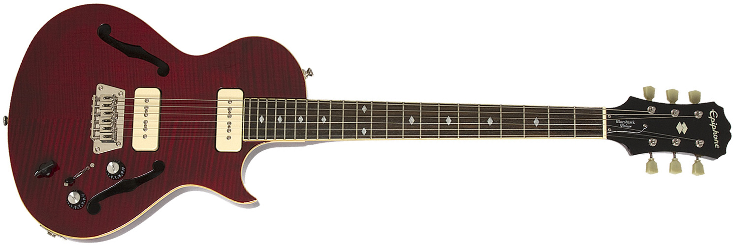 Epiphone Blueshawk Deluxe Ch - Wine Red - Guitarra eléctrica semi caja - Main picture