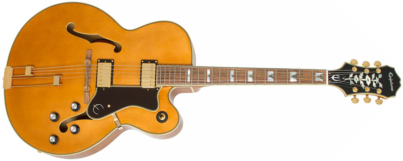 Epiphone Broadway 2019 Hh Ht Pf - Vintage Natural - Guitarra elécrica Jazz cuerpo acústico - Main picture