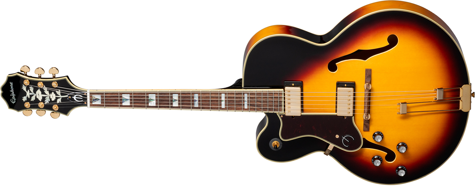 Epiphone Broadway Lh Original Archtops Gaucher 2h Ht Rw - Vintage Sunburst - Guitarra elécrica Jazz cuerpo acústico - Main picture