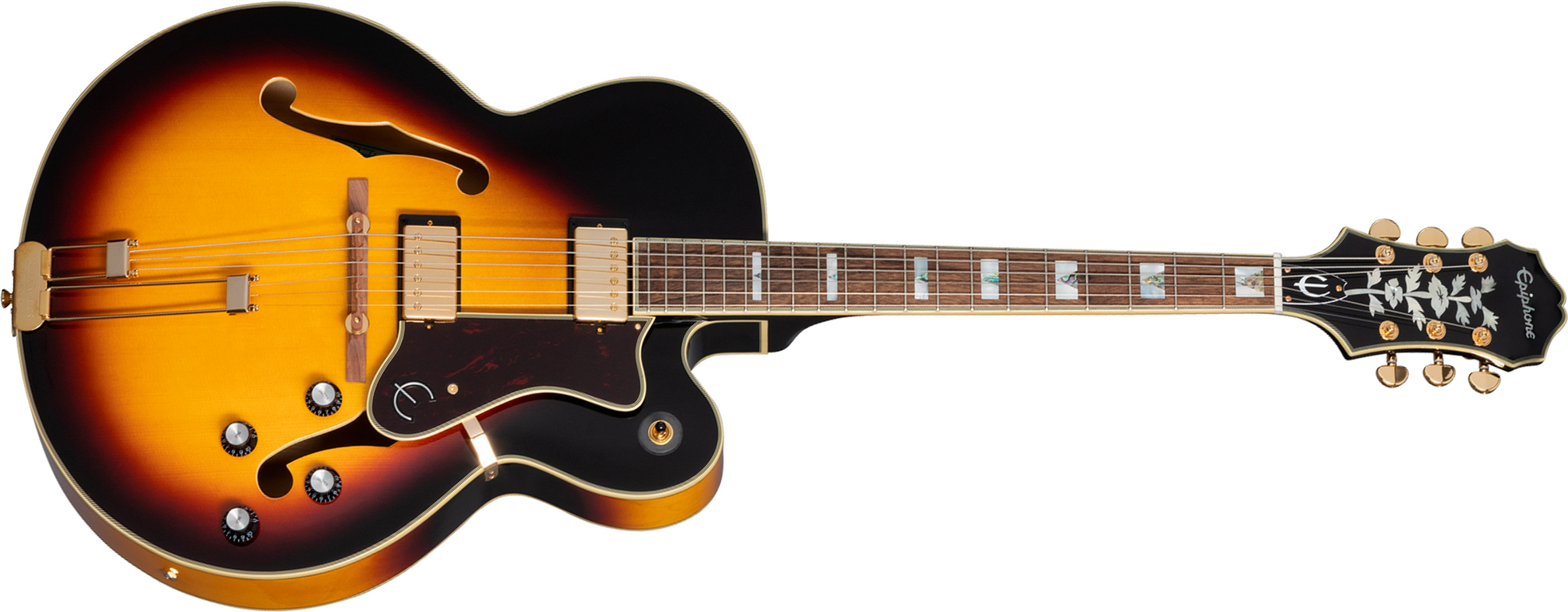 Epiphone Broadway Original Archtops 2h Ht Rw - Vintage Sunburst - Guitarra elécrica Jazz cuerpo acústico - Main picture