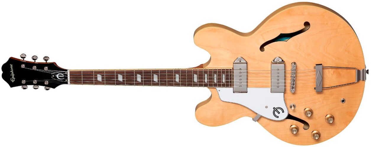 Epiphone Casino Archtop 2023 Lh Gaucher 2s P90 Ht Lau - Natural - Guitarra eléctrica semi caja - Main picture