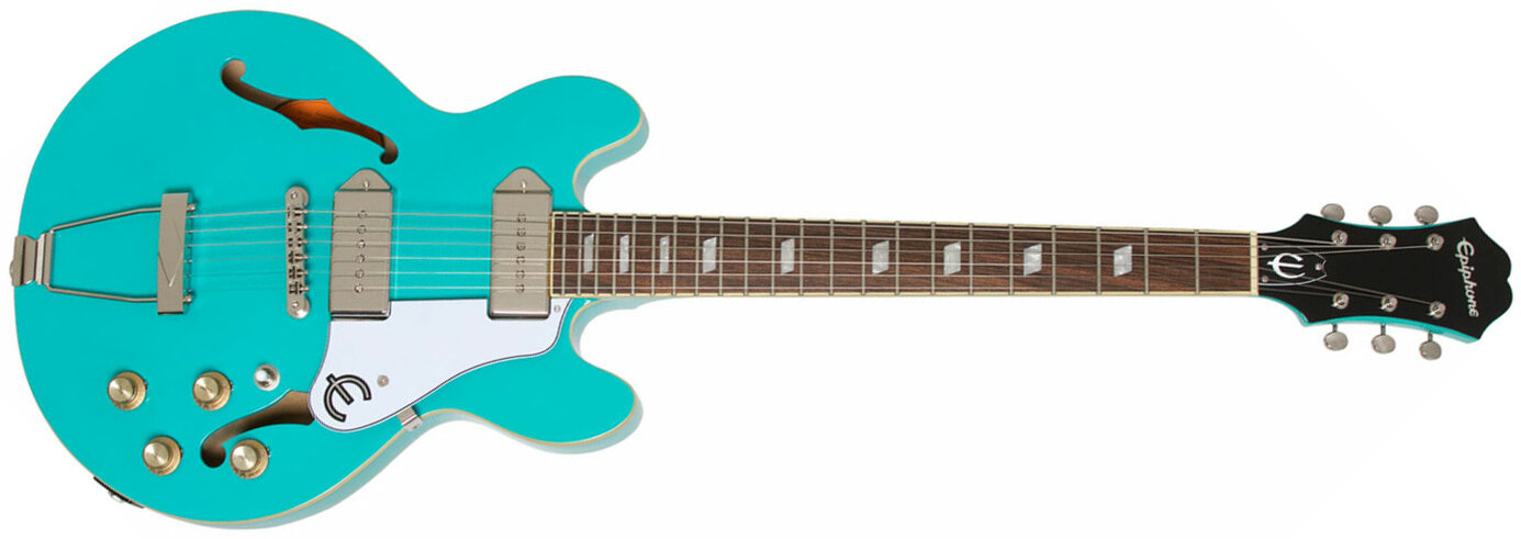 Epiphone Casino Coupe Archtop 2019 2p90 Ht Pf - Turquoise - Guitarra eléctrica semi caja - Main picture