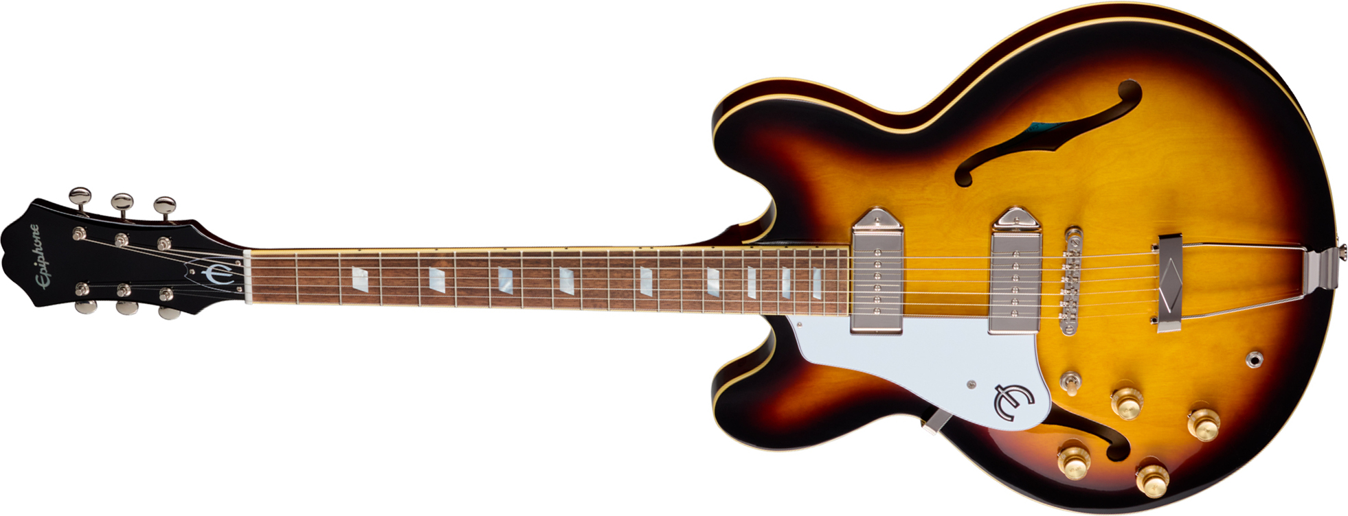 Epiphone Casino Lh Original Archtops Gaucher 2s P90 Ht Rw - Vintage Sunburst - Guitarra eléctrica semi caja - Main picture