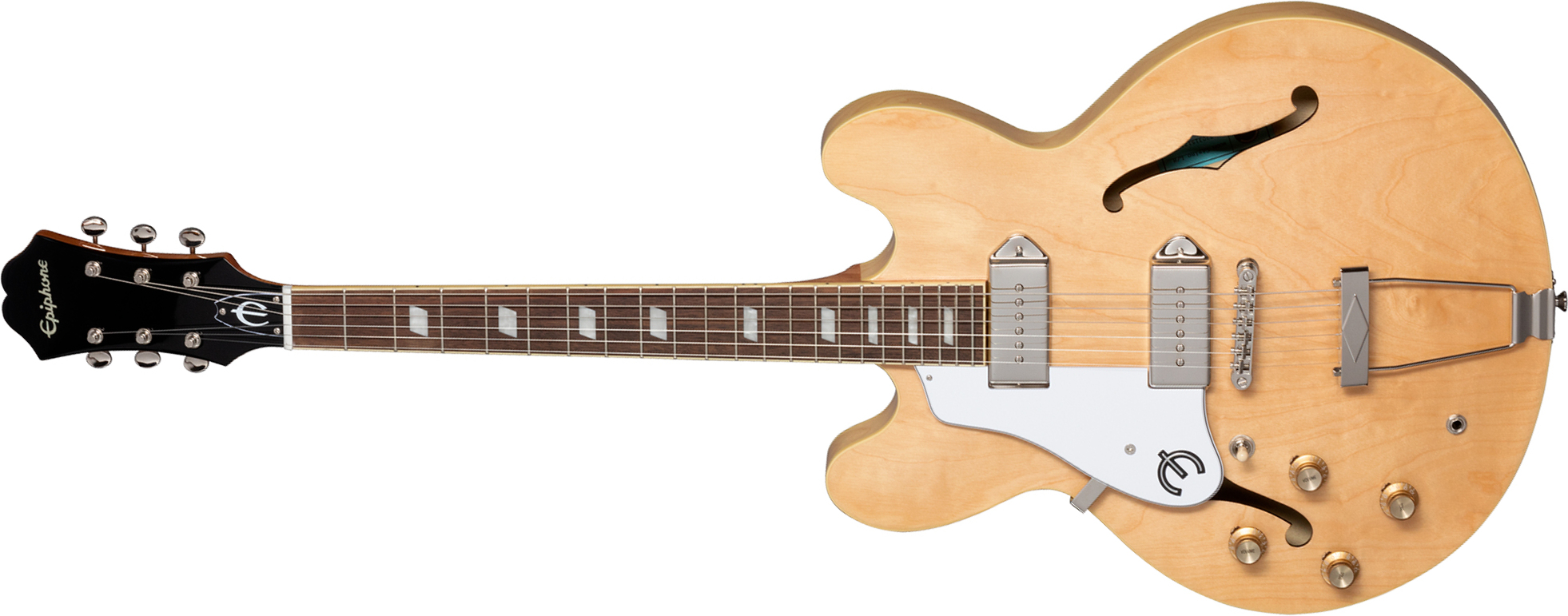 Epiphone Casino Lh Original Archtops Gaucher 2s P90 Ht Rw - Natural - Guitarra eléctrica semi caja - Main picture