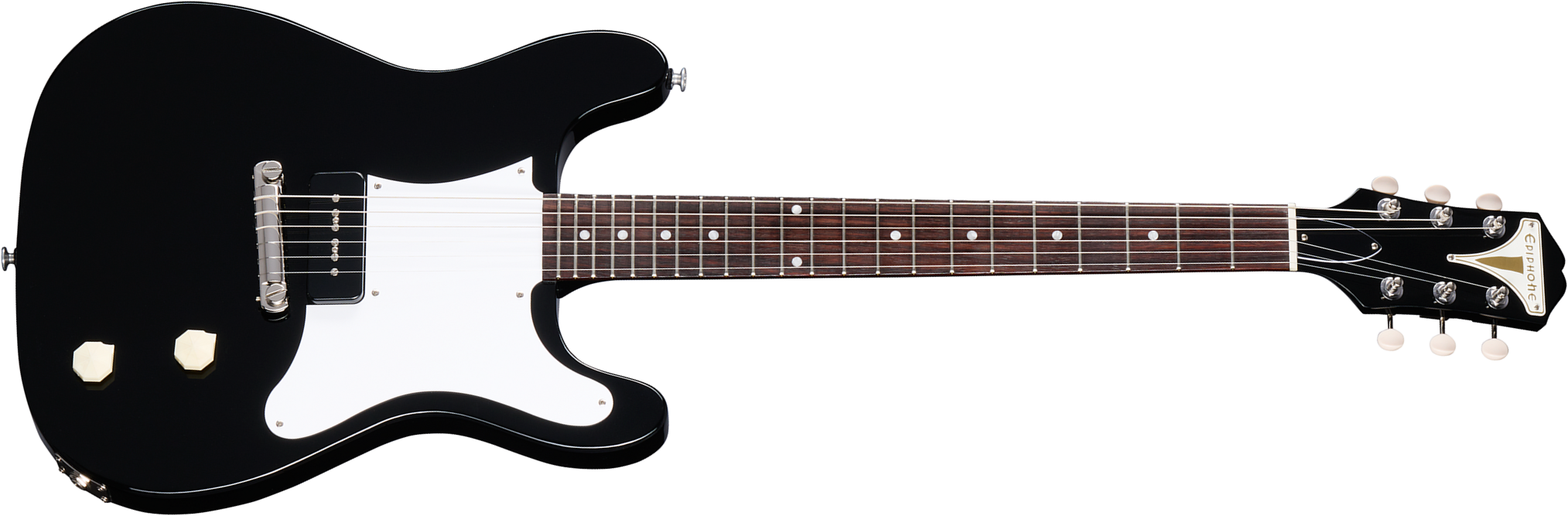 Epiphone Coronet Original Usa 1s P90 Ht Rw - Ebony - Guitarra electrica retro rock - Main picture