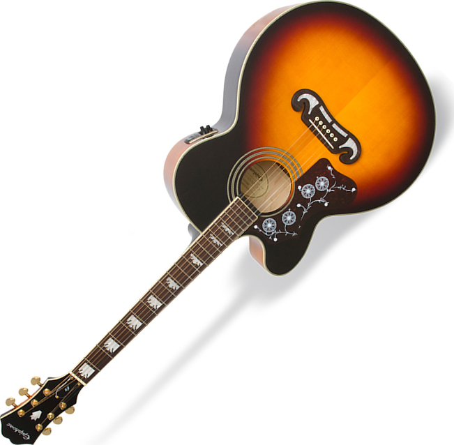 Epiphone Ej-200sce Lh - Vintage Sunburst - Guitarra acústica & electro - Main picture