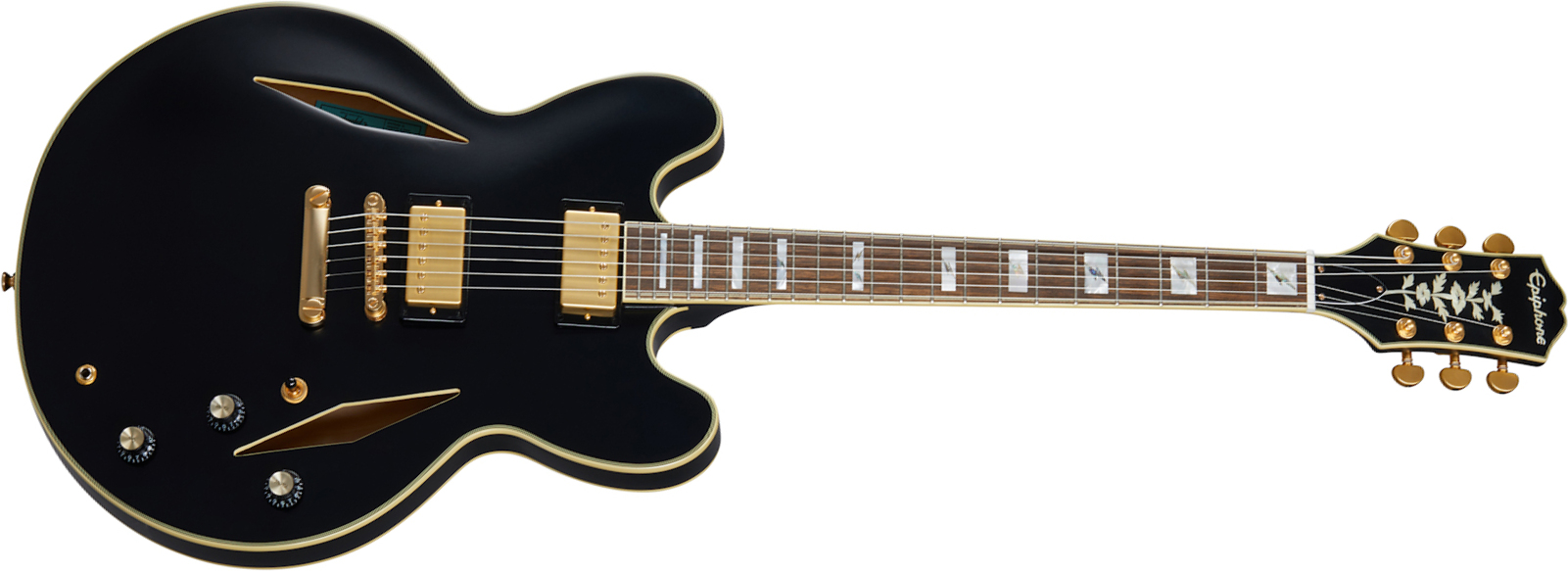 Epiphone Emily Wolfe Sheraton Stealth 2h Ht Lau - Black Aged - Guitarra eléctrica semi caja - Main picture