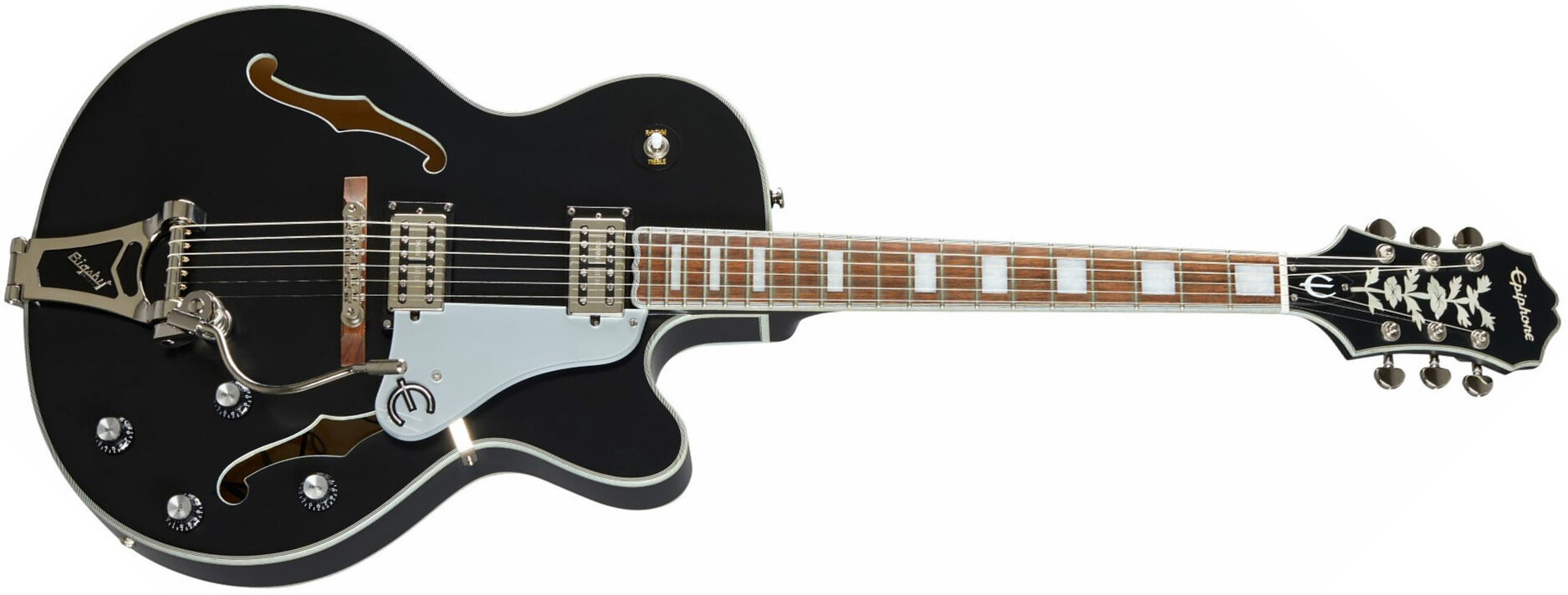 Epiphone Emperor Swingster Archtop 2h Trem Lau - Black Aged Gloss - Guitarra elécrica Jazz cuerpo acústico - Main picture