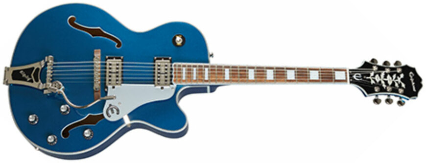 Epiphone Emperor Swingster Archtop 2h Trem Lau - Delta Blue Metallic - Guitarra elécrica Jazz cuerpo acústico - Main picture