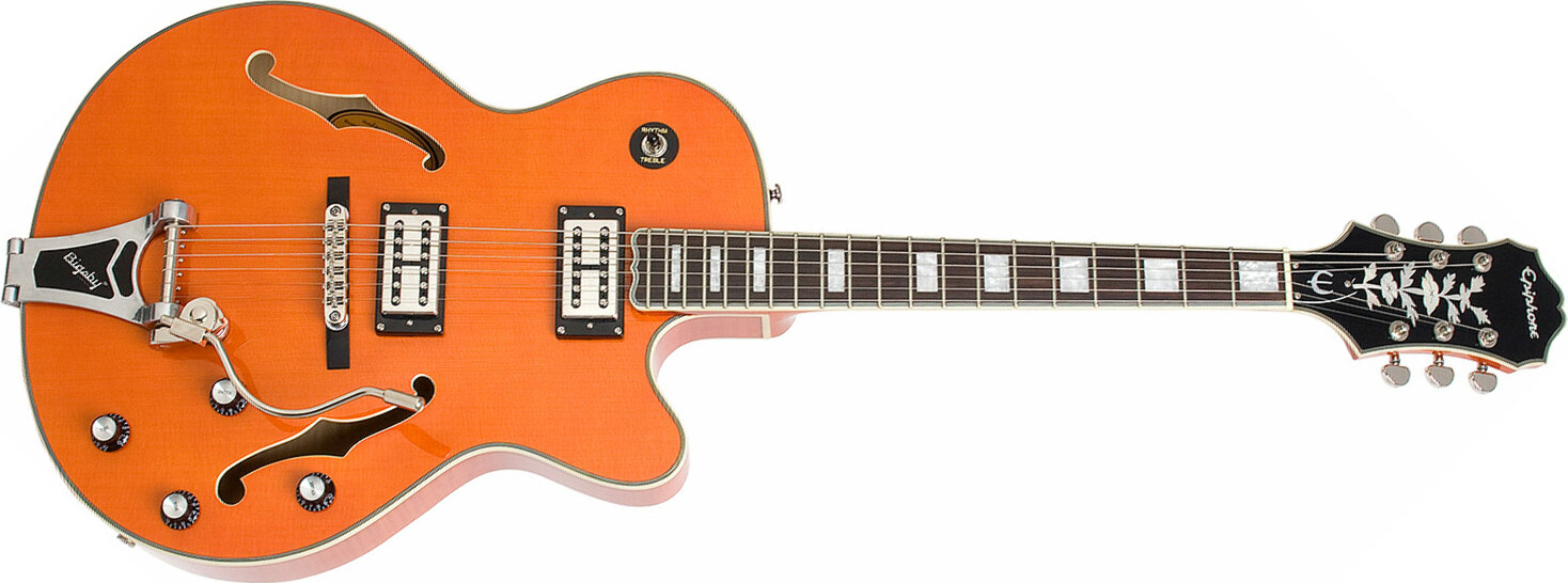 Epiphone Emperor Swingster Bigsby Gh - Sunrise Orange - Guitarra elécrica Jazz cuerpo acústico - Main picture