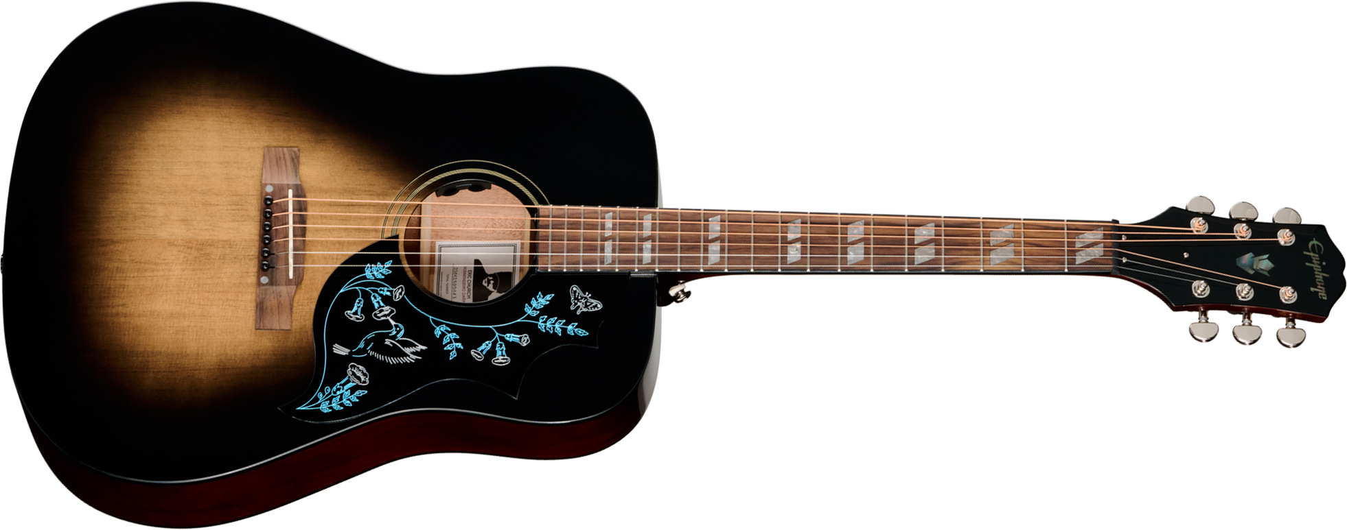 Epiphone Eric Church Hummingbird Dark Signature Dreadnought Shsc Epicea Acajou Rw - Cobra Burst - Guitarra folk - Main picture