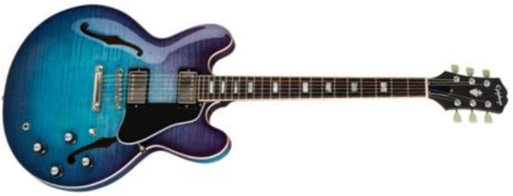 Epiphone Es-335 Figured Inspired By Gibson Original 2h Ht Rw - Blueberry Burst - Guitarra eléctrica semi caja - Main picture