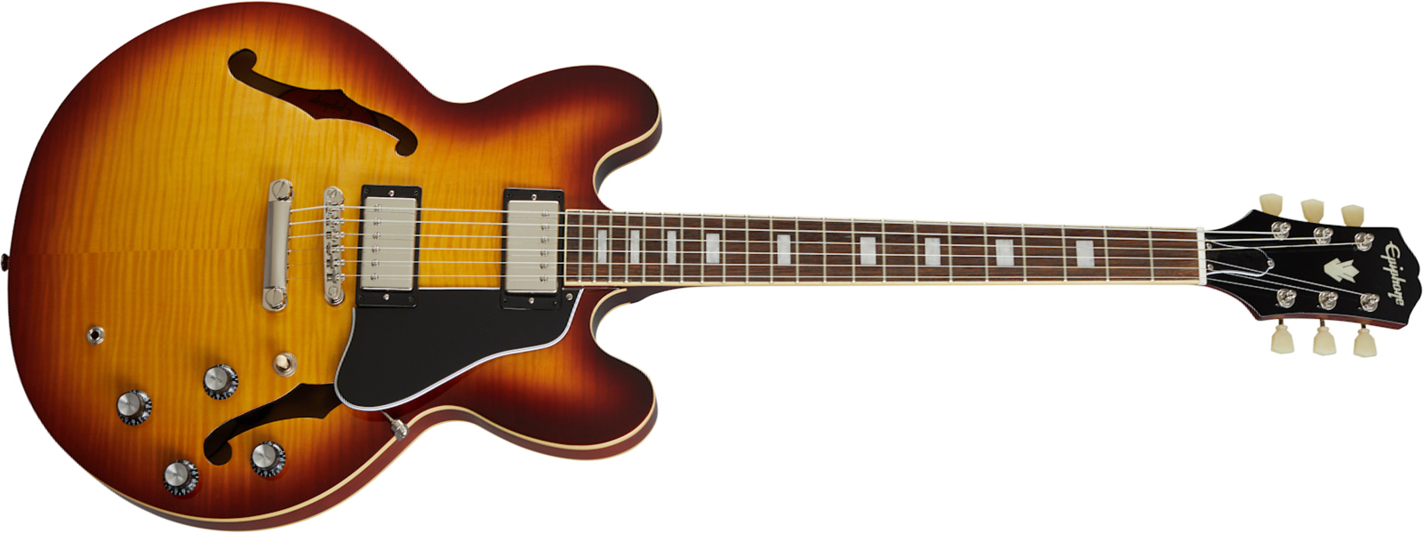 Epiphone Es-335 Figured Inspired By Gibson Original 2h Ht Rw - Raspberry Tea Burst - Guitarra eléctrica semi caja - Main picture