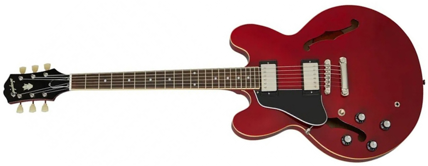 Epiphone Es-335 Lh Inspired By Gibson Original Gaucher 2h Ht Rw - Cherry - Guitarra electrica para zurdos - Main picture