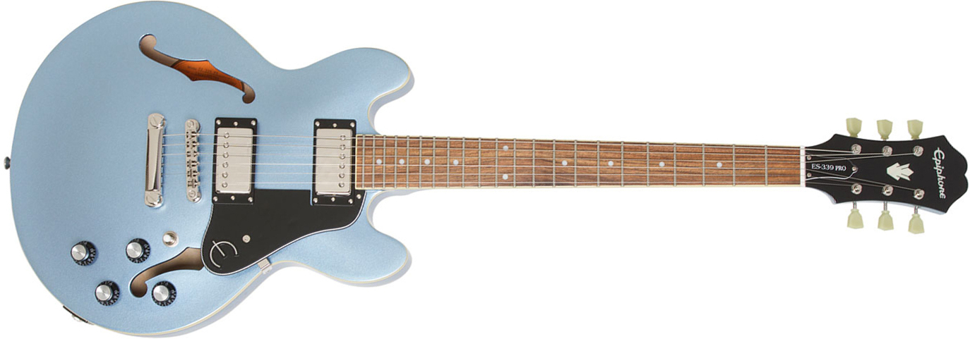 Epiphone Es-339 Pro Hh Ht Pf - Pelham Blue - Guitarra eléctrica semi caja - Main picture