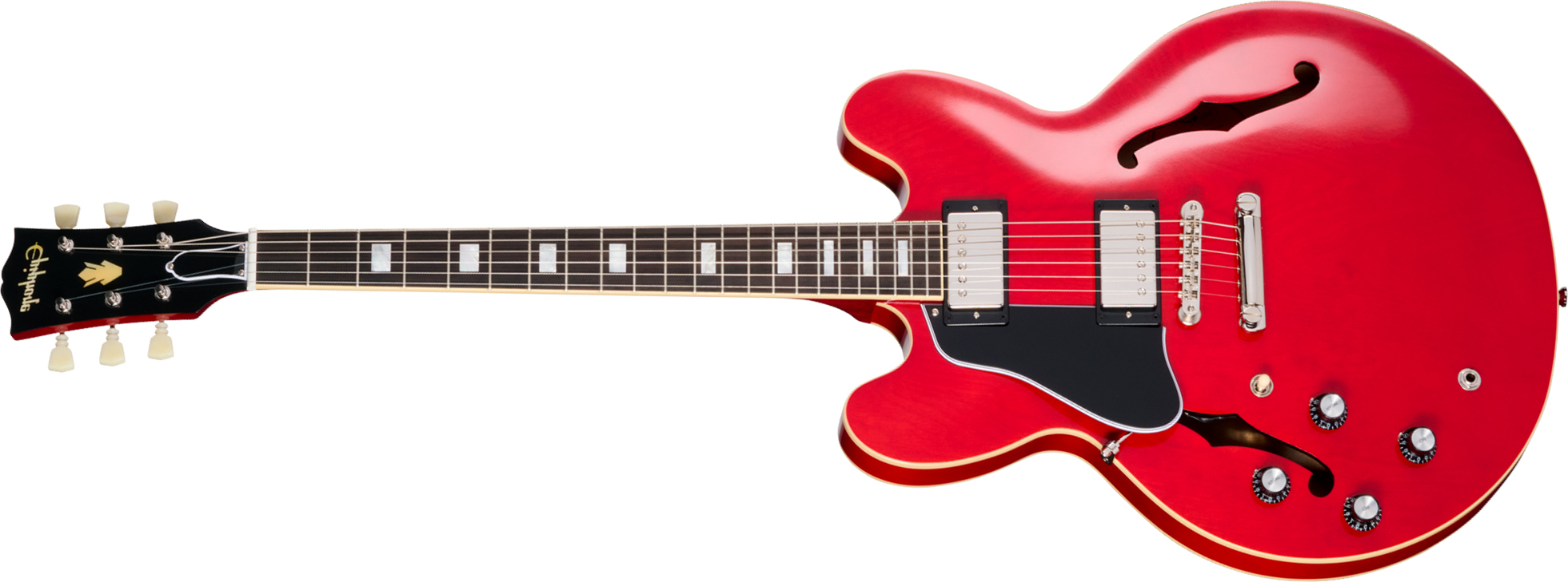 Epiphone Es335 1962 Reissue Lh Ibgc Gaucher 2h Gibson Ht Rw - Sixties Cherry - Guitarra eléctrica semi caja - Main picture