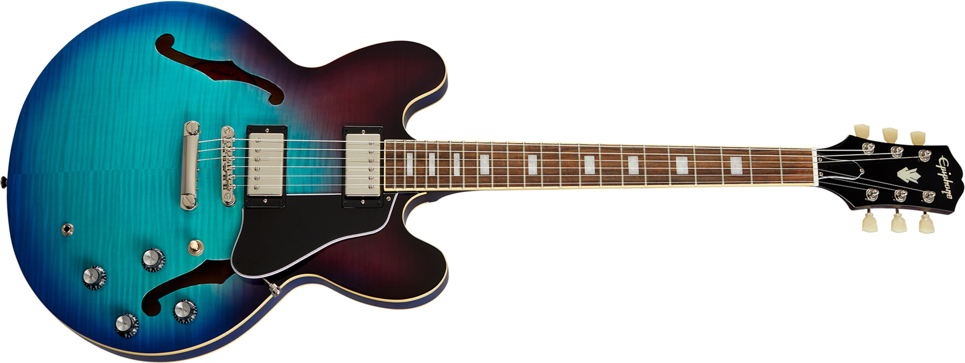 Epiphone Es335 Figured Ibg Original 2h Ht Rw - Blueberry Burst - Guitarra eléctrica semi caja - Main picture