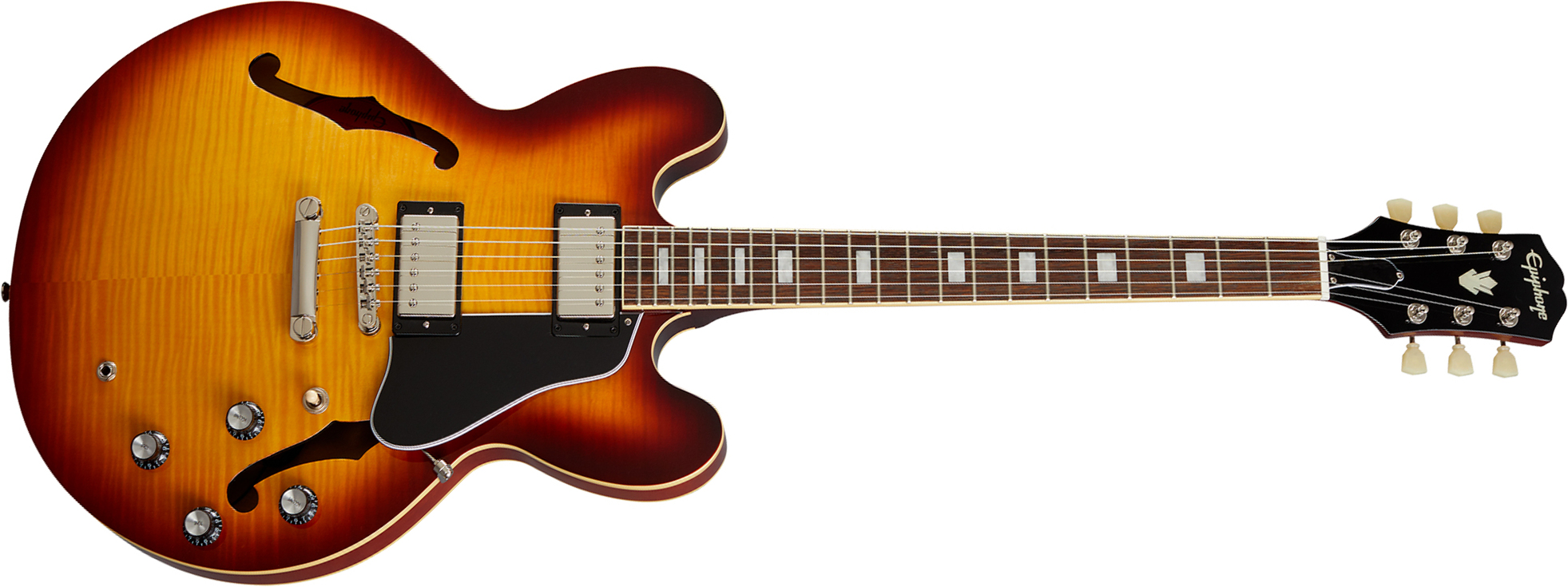 Epiphone Es335 Figured Ibg Original 2h Ht Rw - Raspberry Tea Burst - Guitarra eléctrica semi caja - Main picture