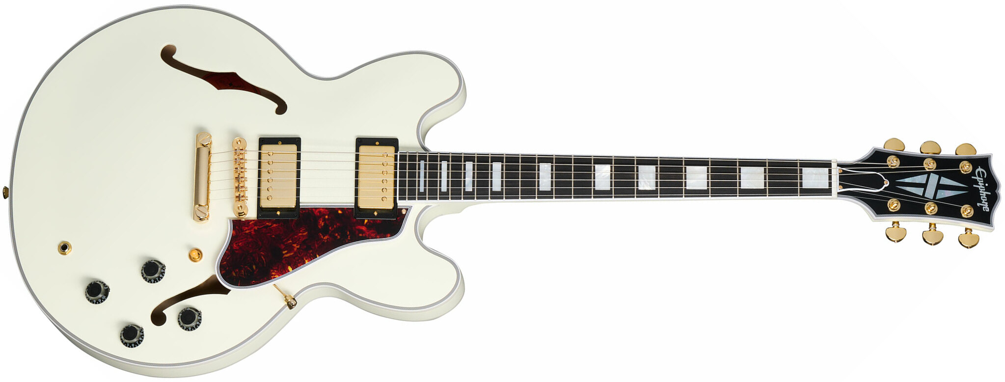 Epiphone Es355 1959 Inspired By 2h Gibson Ht Eb - Vos Classic White - Guitarra eléctrica semi caja - Main picture