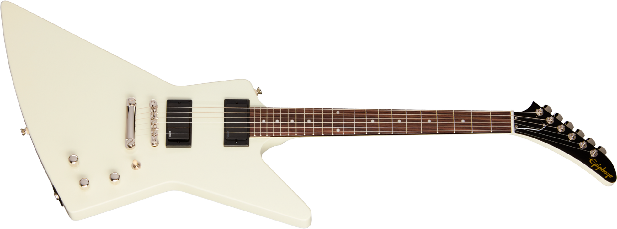 Epiphone Explorer 80s Ibg 2h Emg Ht Rw - Classic White - Guitarra electrica metalica - Main picture