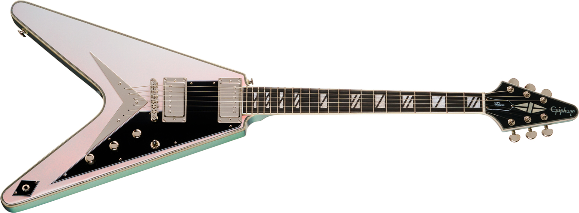 Epiphone Flying V Custom Futura Ibg 2h Ht Eb - Quicksilver Shift - Guitarra electrica metalica - Main picture
