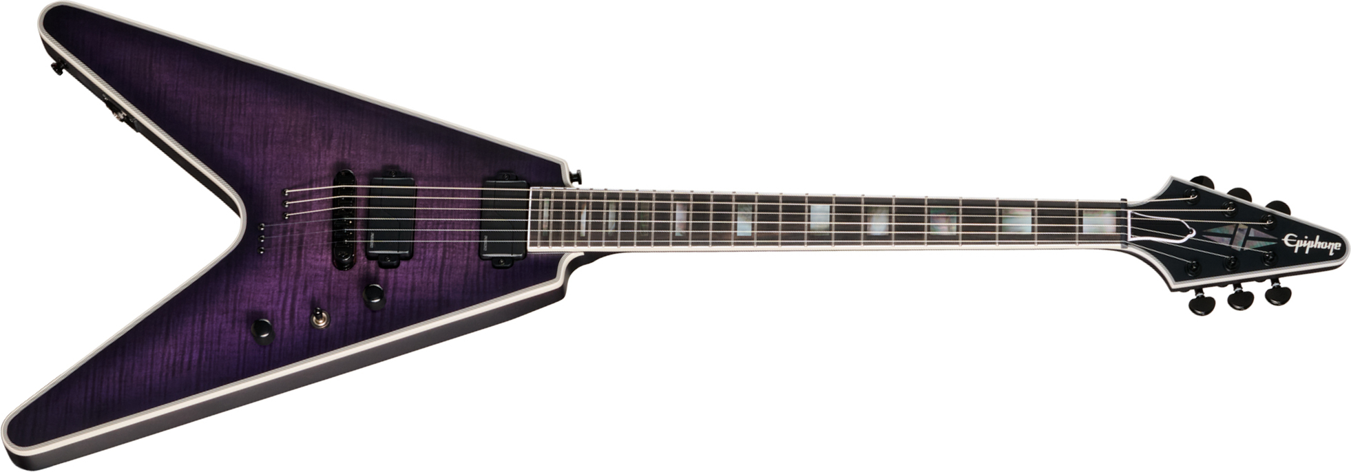 Epiphone Flying V Prophecy Modern 2h Eb - Orchid Bloom Satin - Guitarra electrica retro rock - Main picture