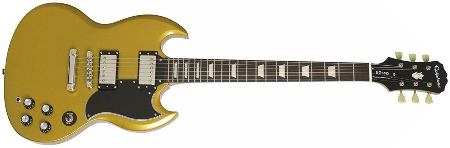 Epiphone G-400 Pro 1961 Ltd 2018 Hh Ht Pf - Metallic Gold - Guitarra eléctrica de doble corte - Main picture
