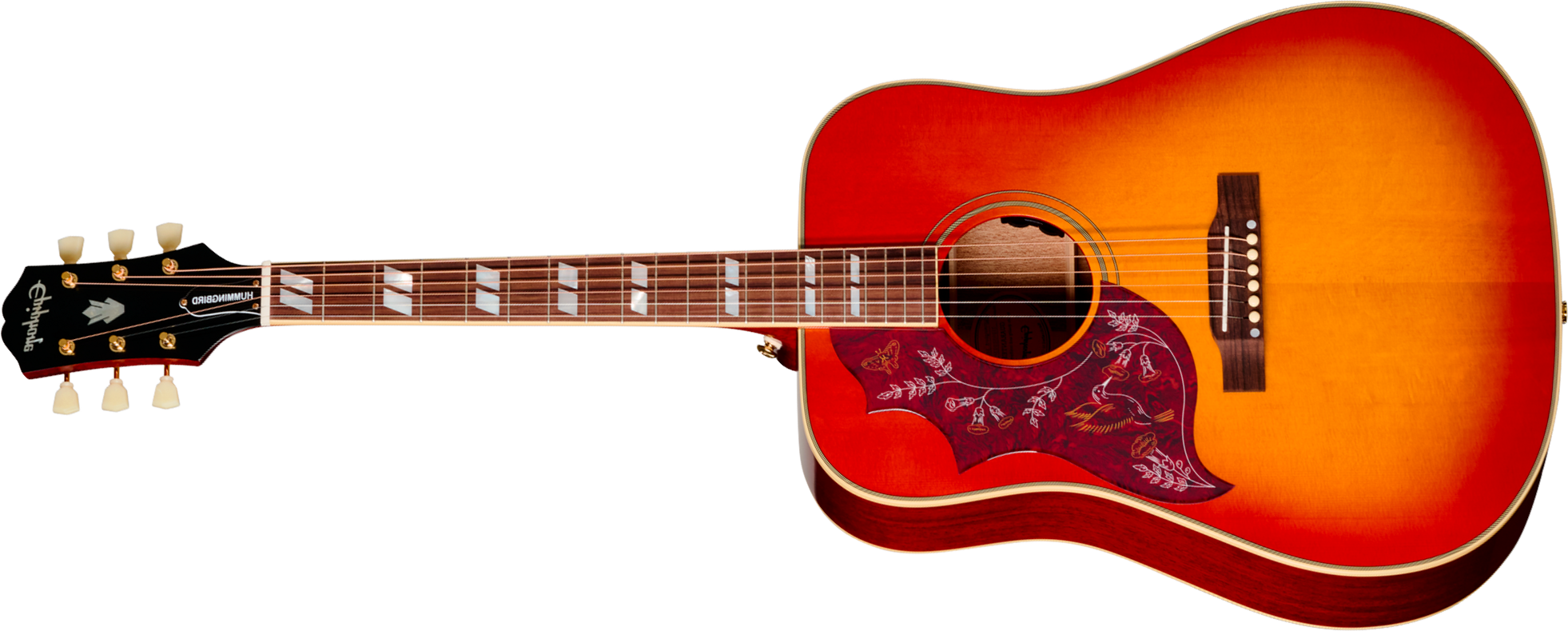 Epiphone Hummingbird Standard Ibg Dreadnought Epicea Acajou Rw - Cherry Sunburst - Guitarra folk - Main picture